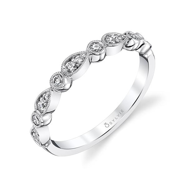 Vintage Inspired Diamond Stackable Band